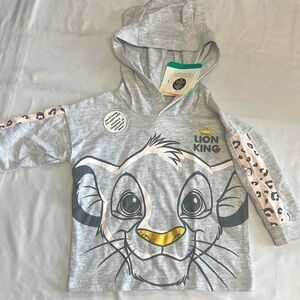 Disney - NWT - Gray and Pink Lion Face Hoodie